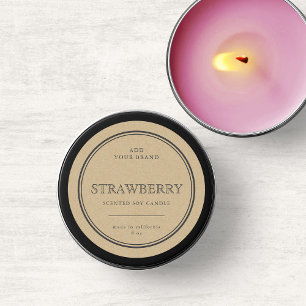 Productlabel Klassieke grijze rand Kraft toevoegen Ronde Sticker