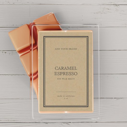 Productlabel Klassieke grijze rand Kraft toevoegen Wijn Etiket