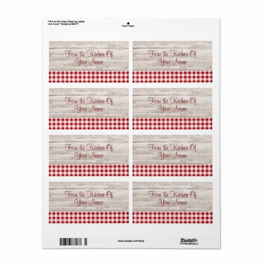 Productlabel land etiket (Full Sheet)