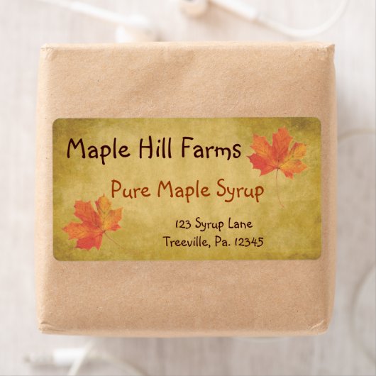 Productlabel Maple Leaves Maple Syrup Etiket (Insitu)