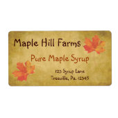 Productlabel Maple Leaves Maple Syrup Etiket (Voorkant)