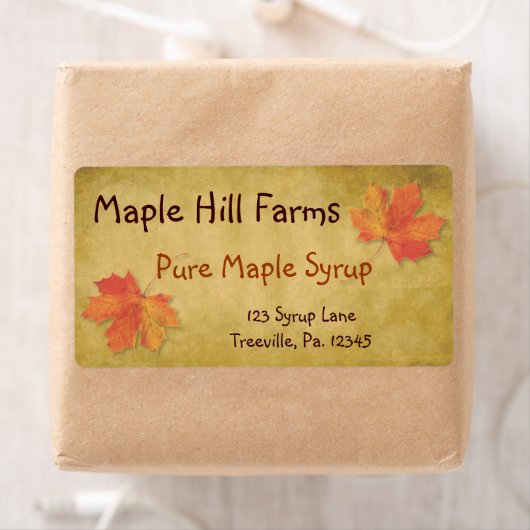 Productlabel Maple Leaves Maple Syrup Etiket (Insitu)