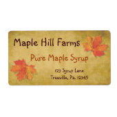 Productlabel Maple Leaves Maple Syrup Etiket (Voorkant)