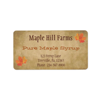 Productlabel Maple Leaves Maple Syrup Etiket