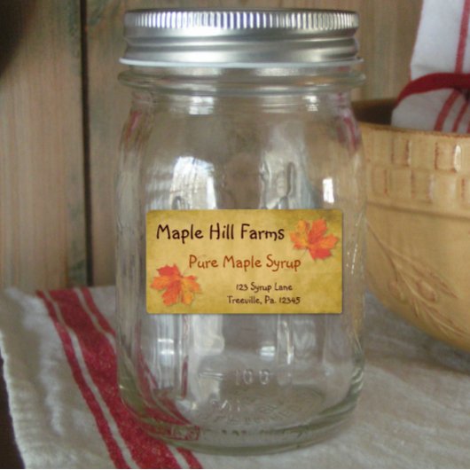 Productlabel Maple Leaves Maple Syrup Etiket