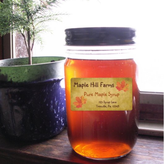 Productlabel Maple Leaves Maple Syrup Etiket