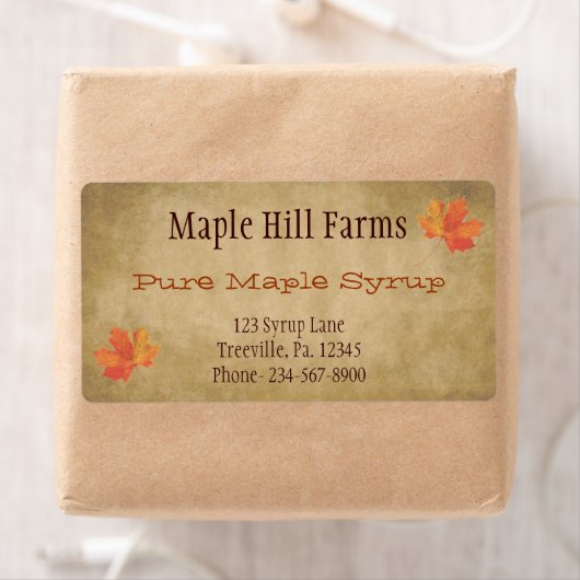 Productlabel Maple Leaves Maple Syrup Etiket (Insitu)