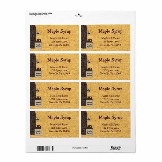 Productlabel Maple Syrup Etiket (Full Sheet)