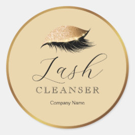 Productlabel Modern Gold Lash Cleanser Ronde Sticker