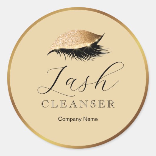 Productlabel Modern Gold Lash Cleanser Ronde Sticker (Voorkant)