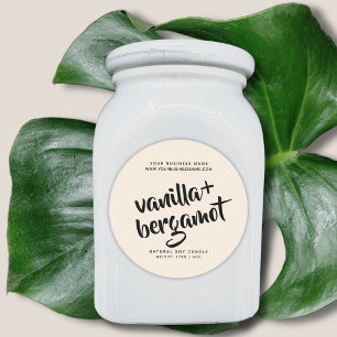 Productlabel Moderne beige kaars Ronde Sticker