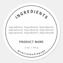 Productlabel Moderne ingrediënten