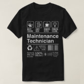 Productlabel onderhoudstechnicus t-shirt (Design voorkant)