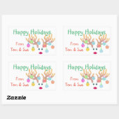 Productlabel rendieren en sierdieren rechthoekige sticker (Vel)