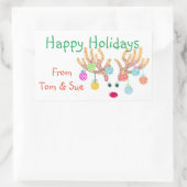 Productlabel rendieren en sierdieren rechthoekige sticker (Tas)