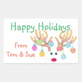 Productlabel rendieren en sierdieren rechthoekige sticker