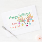 Productlabel rendieren en sierdieren rechthoekige sticker (Envelop)