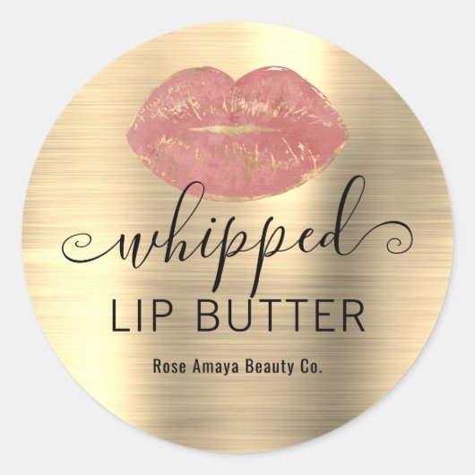 Productlabel roos Gold Whipped Lip Butter Ronde Sticker (Voorkant)