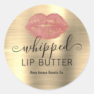 Productlabel roos Gold Whipped Lip Butter Ronde Sticker