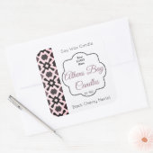 Productlabel Roze & Zwarte Geometrische Kandle Vierkante Sticker (Envelop)