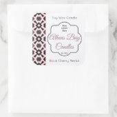 Productlabel Roze & Zwarte Geometrische Kandle Vierkante Sticker (Tas)