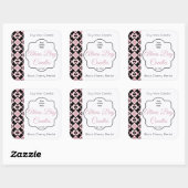 Productlabel Roze & Zwarte Geometrische Kandle Vierkante Sticker (Vel)