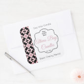 Productlabel Roze & Zwarte Geometrische Kandle Vierkante Sticker (Envelop)