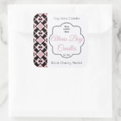 Productlabel Roze & Zwarte Geometrische Kandle Vierkante Sticker (Tas)