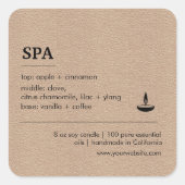 Productlabel SPA Kraft Paper Ingredients Vierkante Sticker (Voorkant)