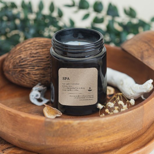 Productlabel SPA Kraft Paper Ingredients Vierkante Sticker