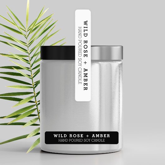 Productlabel Tamper Proof Black en White Candle Labels