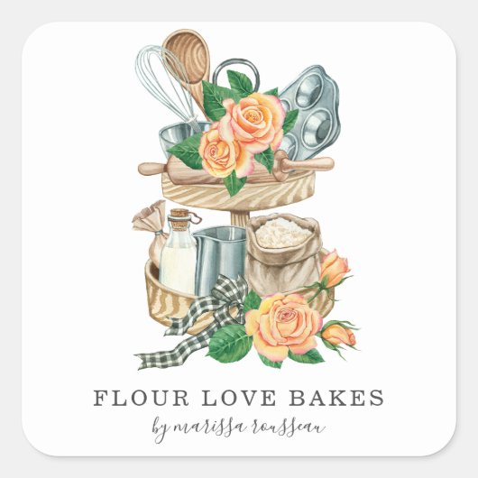 Productlabel voor gebakkersgebak vierkante sticker (Voorkant)