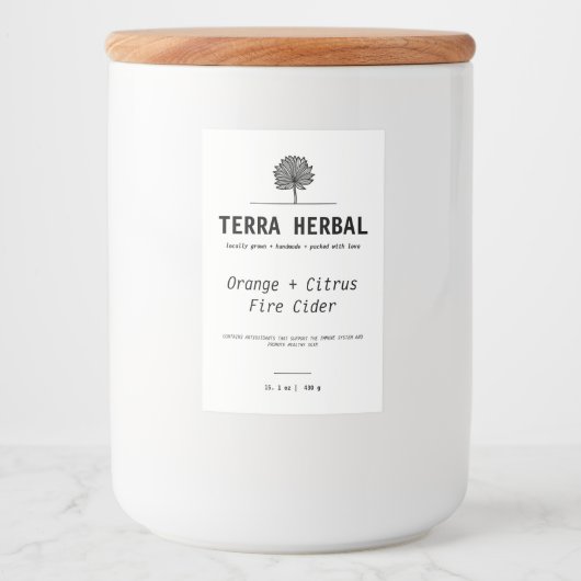 Productlabel voor  landbouwers voedselcontainer etiket (Voorkant)