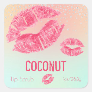 Productlabel voor pasta Shimmer Sugar Lip Scrub Vierkante Sticker