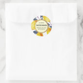 Productlabel waterverf Lemon & Foliage Bath Bomb Ronde Sticker (Tas)