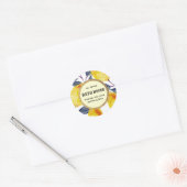 Productlabel waterverf Lemon & Foliage Bath Bomb Ronde Sticker (Envelop)