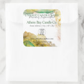Productlabel Whispy Alcohol Ink Candle Vierkante Sticker (Tas)