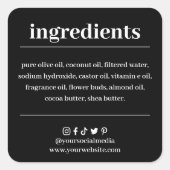 Productlabel zeepingrediënt vierkante sticker (Voorkant)