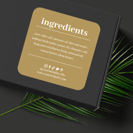Productlabel zeepingrediënt vierkante sticker