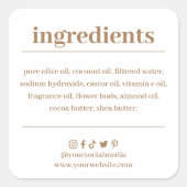 Productlabel zeepingrediënt vierkante sticker (Voorkant)