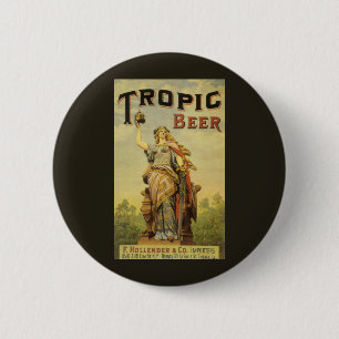 productlabelkunst, Tropische bier Gladiator Ronde Button 5,7 Cm