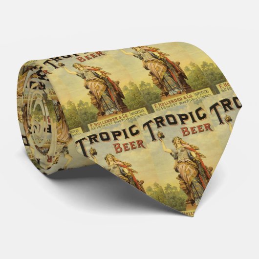  productlabelkunst, Tropische bier Gladiator Stropdas (Opgerold)