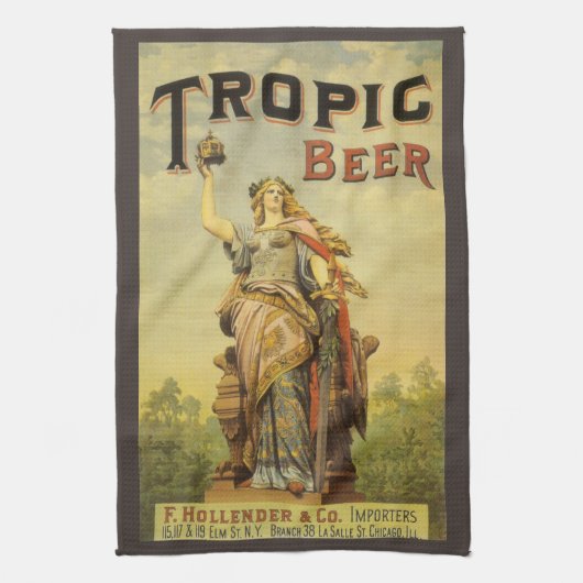  productlabelkunst, Tropische bier Gladiator Theedoek (Verticaal)