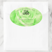 Productlabels Licht groen Roos Palm Leaves Logo Ovale Sticker (Tas)