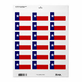 Productlabels Texas Lone Star Flag State Design Etiket (Full Sheet)