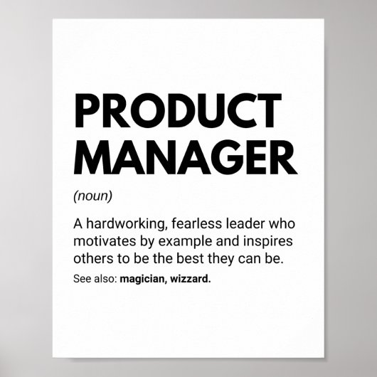 Productmanager Funny Baas Definitie Poster (Voorkant)