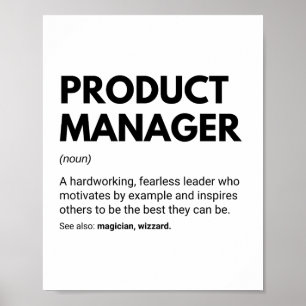 Productmanager Funny Boss Definition Poster
