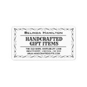 Productnaam en beschrijving maken op een rechthoek etiket (Voorkant)