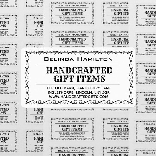 Productnaam en beschrijving maken op een rechthoek etiket