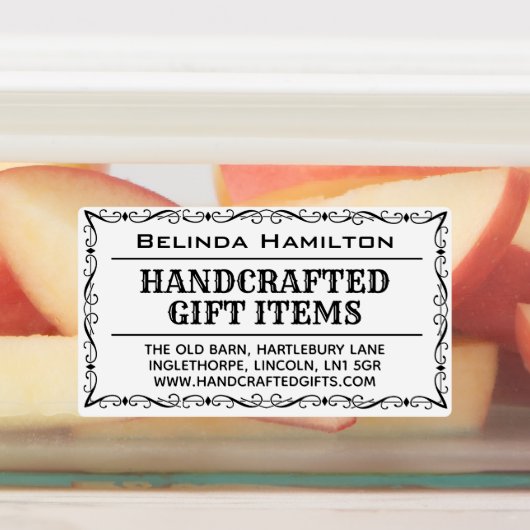 Productnaam en beschrijving op etiket labels (Aangebracht)